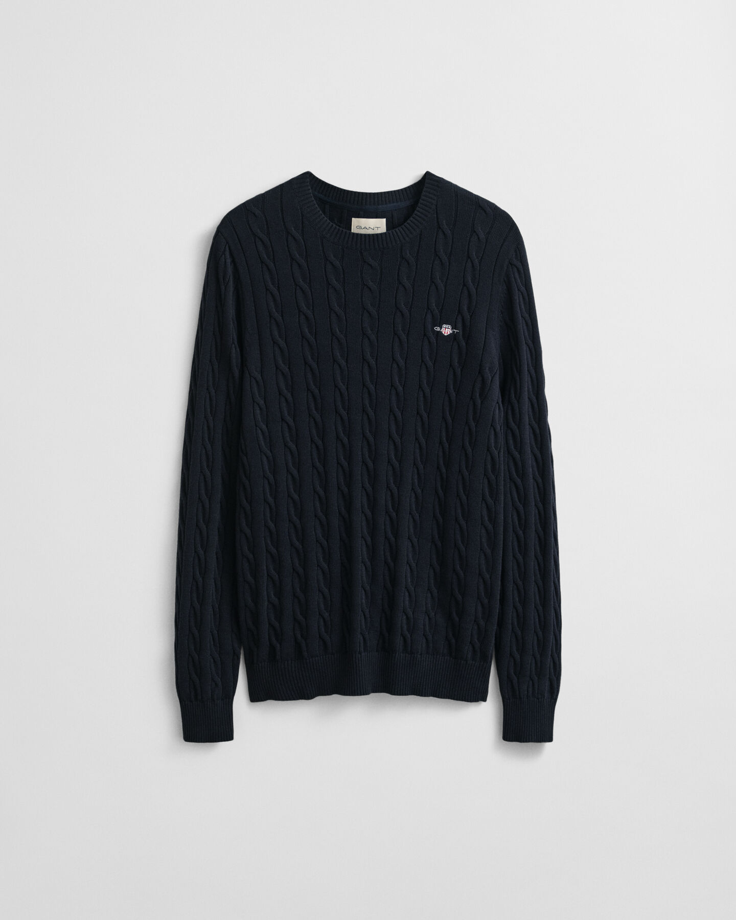 Cotton Cable Knit Crew Neck Sweater