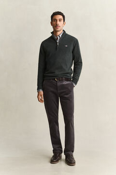 Lambswool Half-Zip Sweater — DARK MOSS GREEN 6