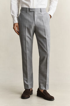 Pinstriped Suit Pants — GREY MELANGE 5
