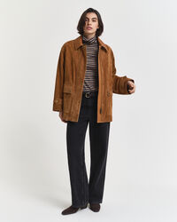 Lightweight Striped Cotton Turtleneck Top