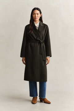 Handstitched Belted Coat — DARK MOSS GREEN 6