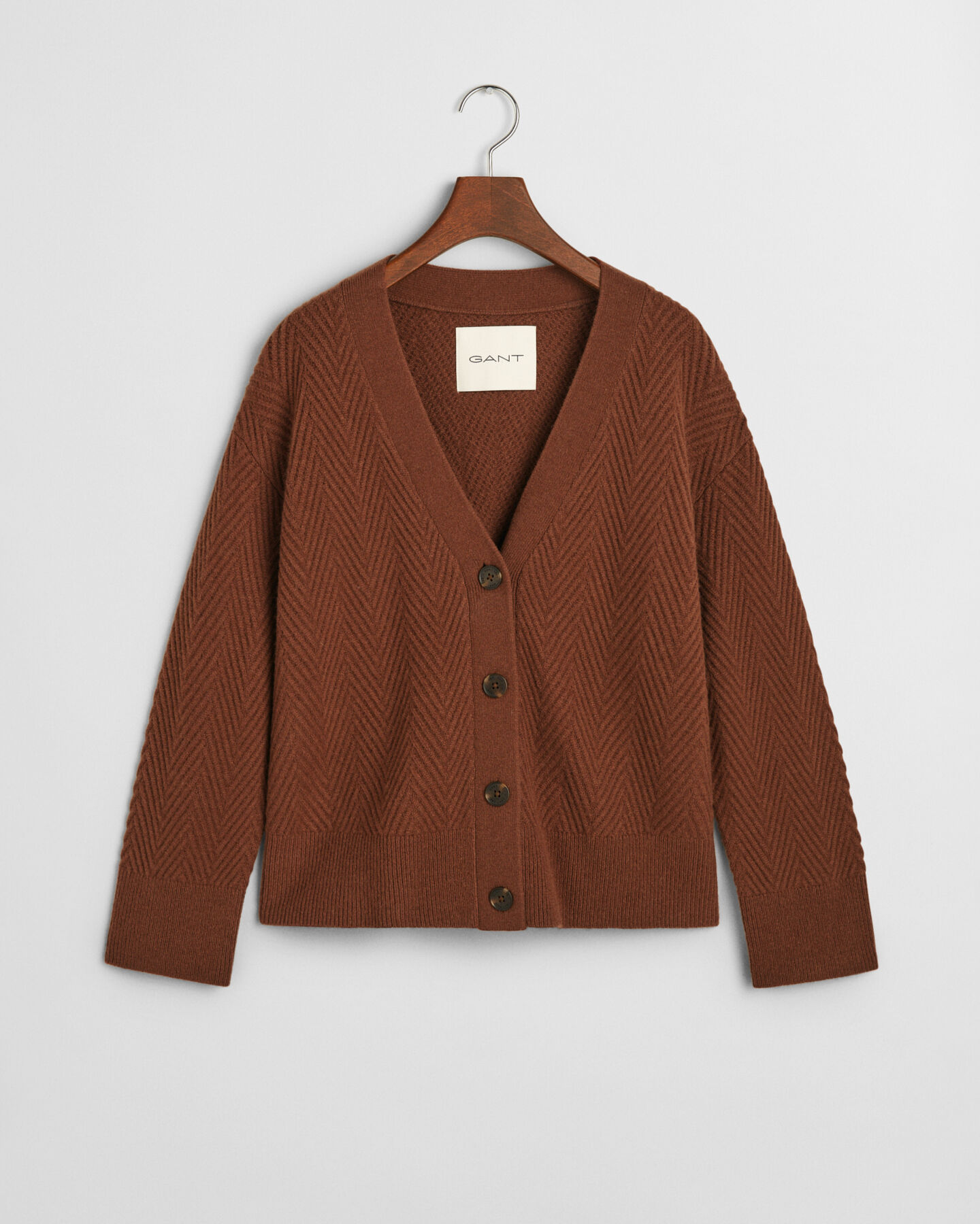 Herringbone V-Neck Cardigan