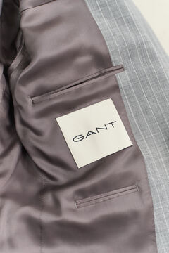 Pinstriped Suit Jacket — GREY MELANGE 4