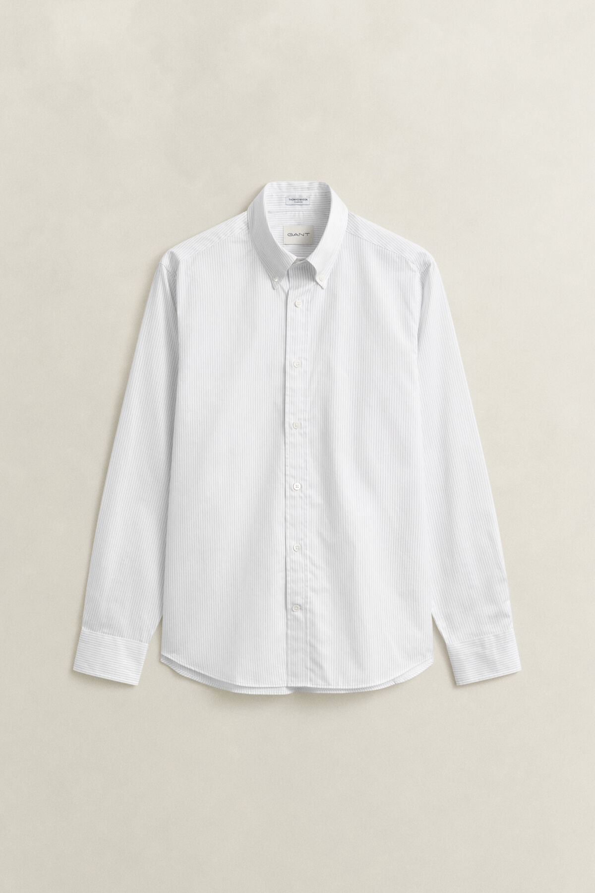 Striped Twill Dress Shirt — WHITE