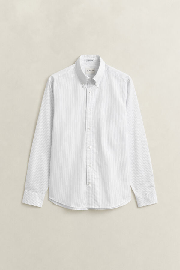 Striped Twill Dress Shirt — WHITE