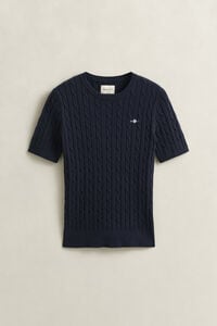 Cable Knit Short Sleeve Sweater