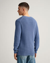 Cotton Wool Ribbed Crew Neck Sweater