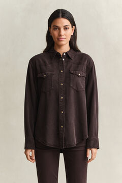 Denim Twill Ranger Shirt — DEEP BROWN 6