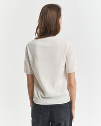 Superfine Lambswool Short Sleeve Crew Neck Sweater