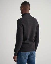 Cotton Texture Half-Zip Sweater