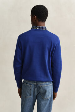 Cotton V-Neck Sweater — CRISP BLUE 2