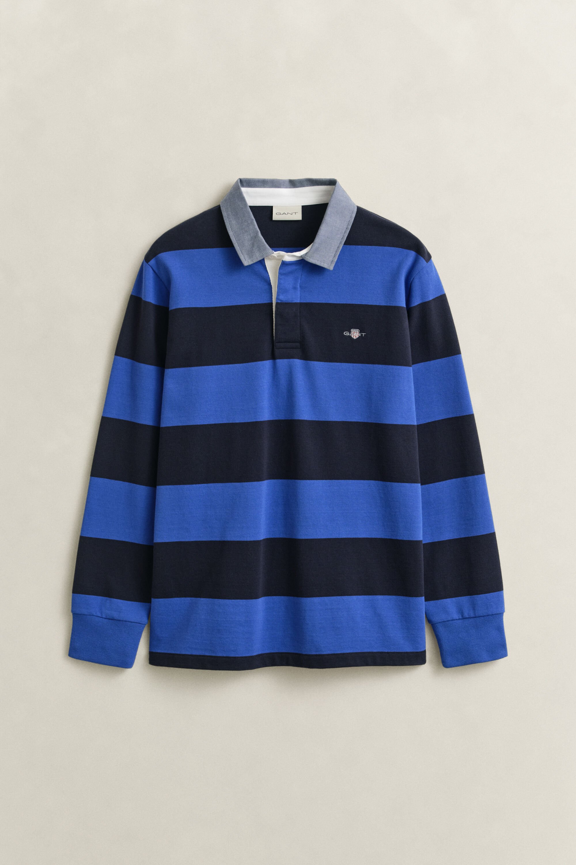 Chambray Collar Striped Heavy Rugger