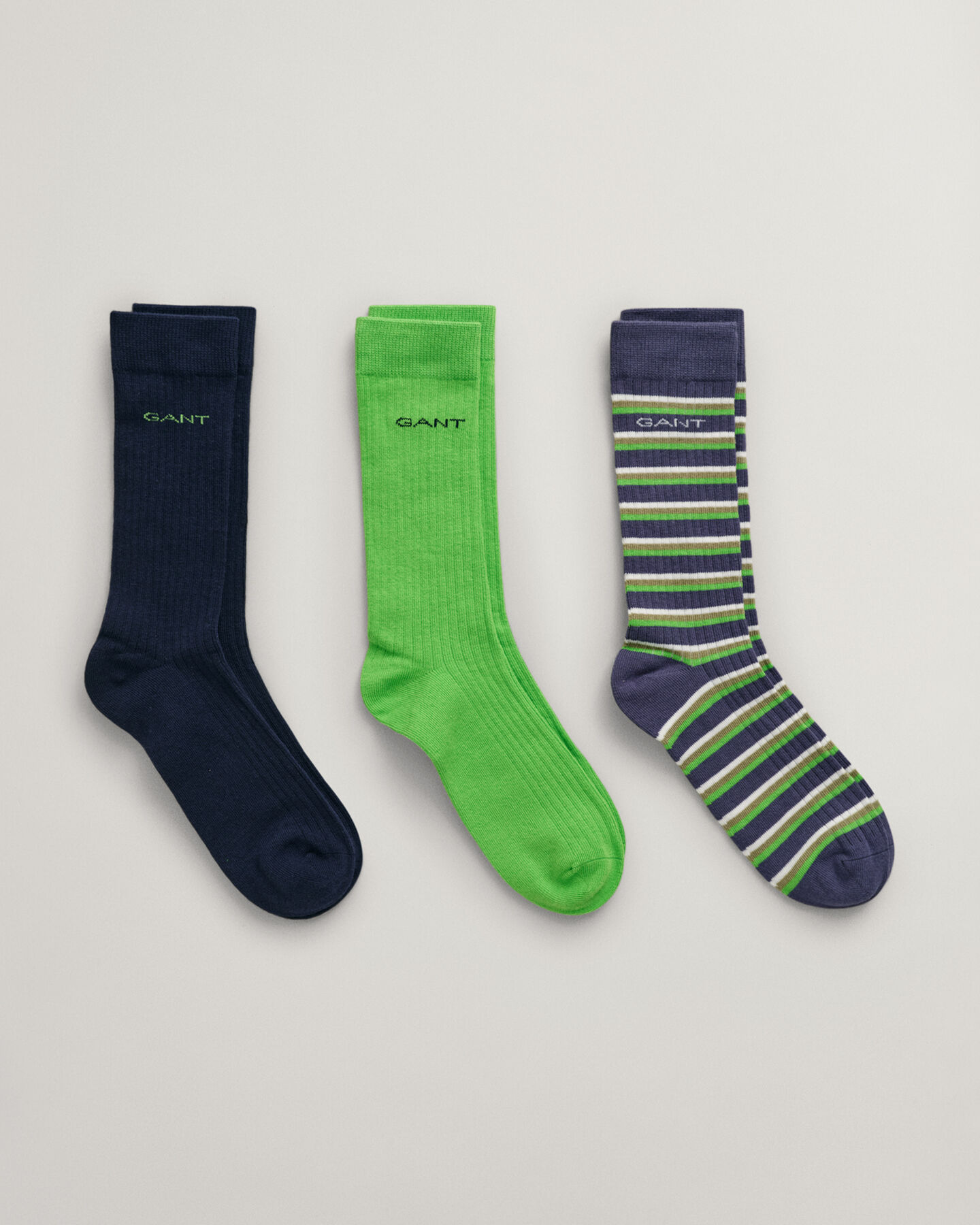 Black/Green Striped Socks