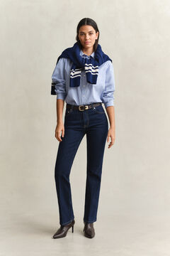 Relaxed Fit Striped Classic Poplin Shirt — MISTY LAVENDER 6