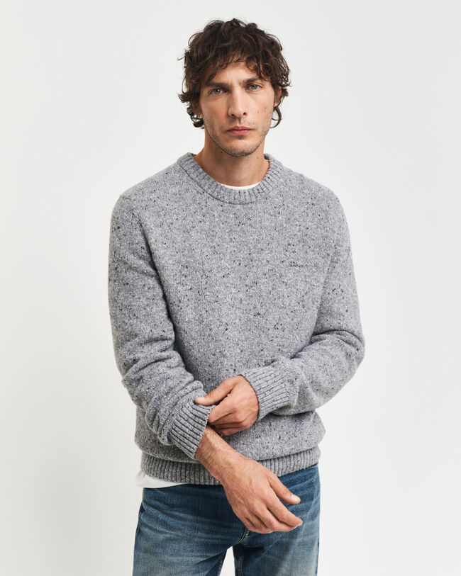 Wool Nepps Crew Neck Sweater