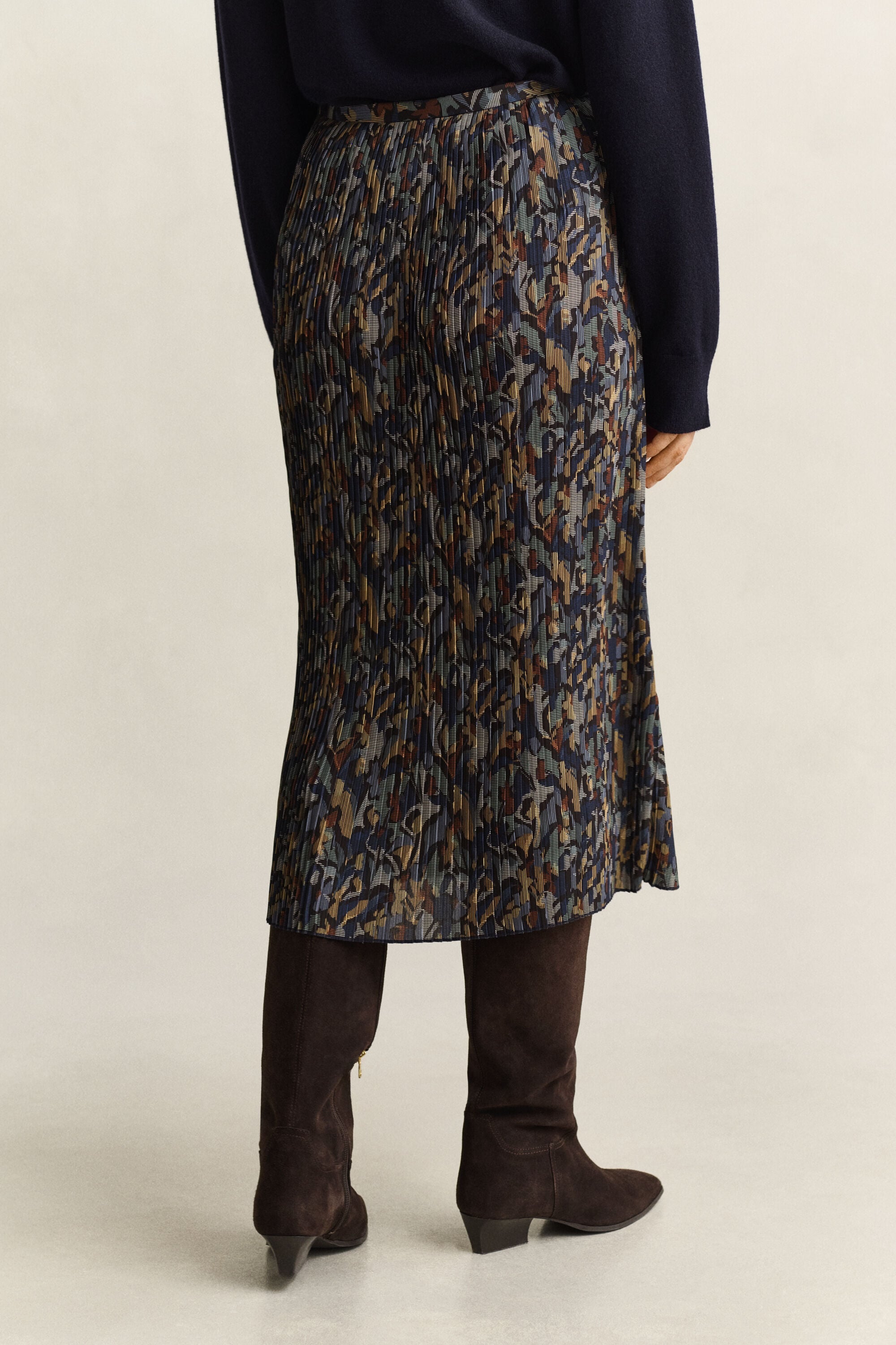 Printed Pleated Skirt