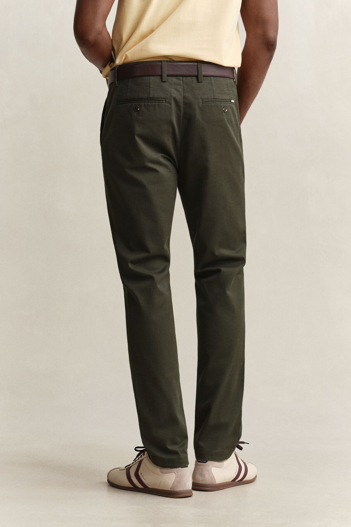 Slim Smart Chinos — DARK MOSS GREEN
