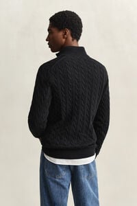 Cotton Cable Knit Half-Zip Sweater