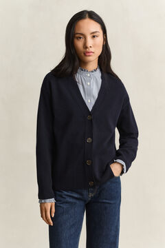 Superfine Lambswool Cardigan — EVENING BLUE 5
