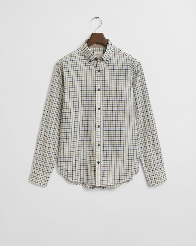 Regular Fit Tattersall Checked Twill Shirt