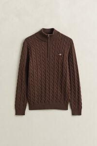 Cotton Cable Knit Half-Zip Sweater