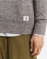 Wool Blend Mouliné Crew Neck Sweater