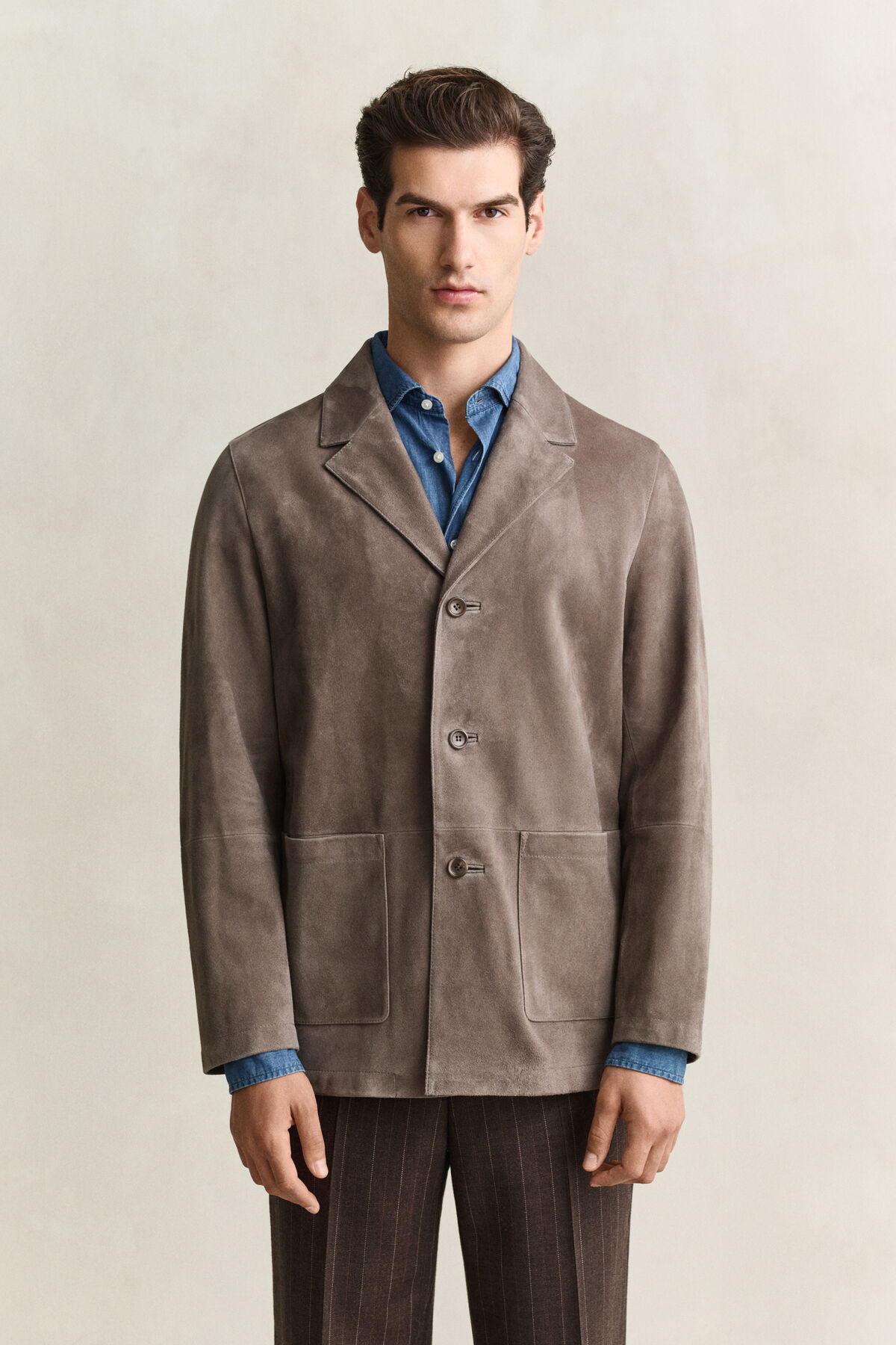 Suede Blazer — FADED TAUPE