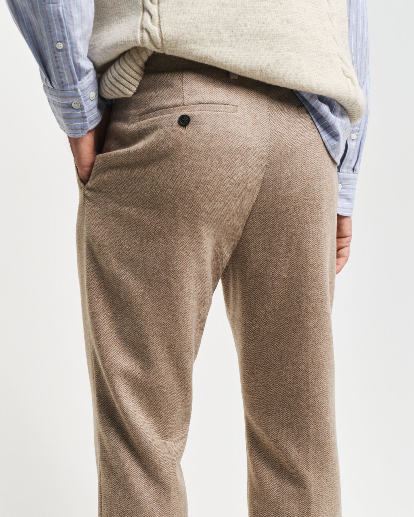 Slim Fit Herringbone Suit Pants