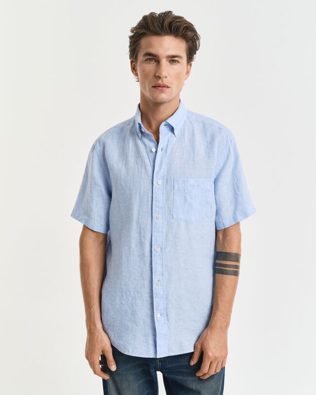 Regular Fit Short Sleeve Linen Shirt