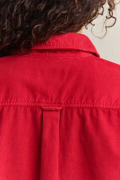 Relaxed Corduroy Shirt — RUBY RED 3