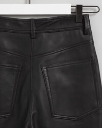 High-Waisted Cropped Leather Pants