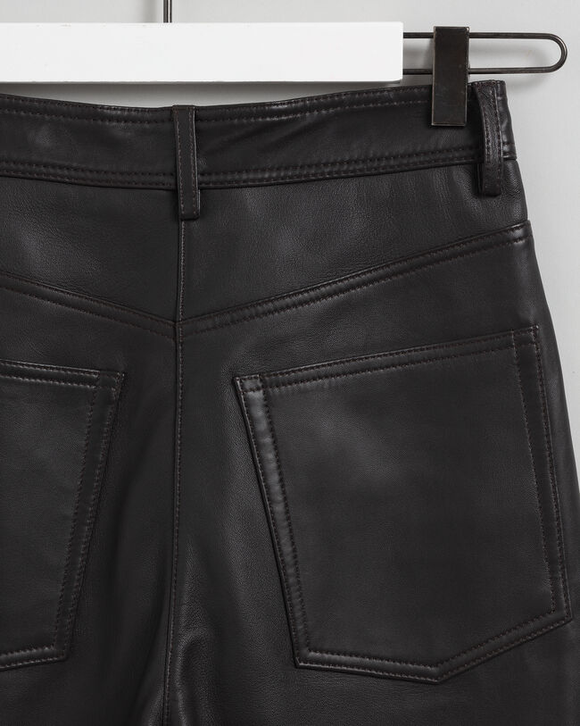 High-Waisted Cropped Leather Pants