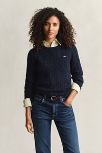 Cable Knit Crew Neck Sweater