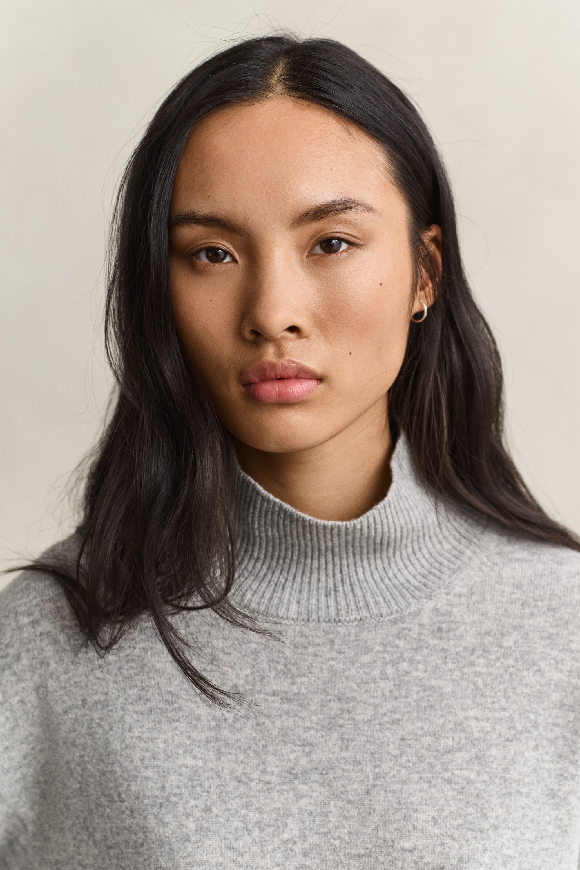 Superfine Lambswool Mock Neck Sweater