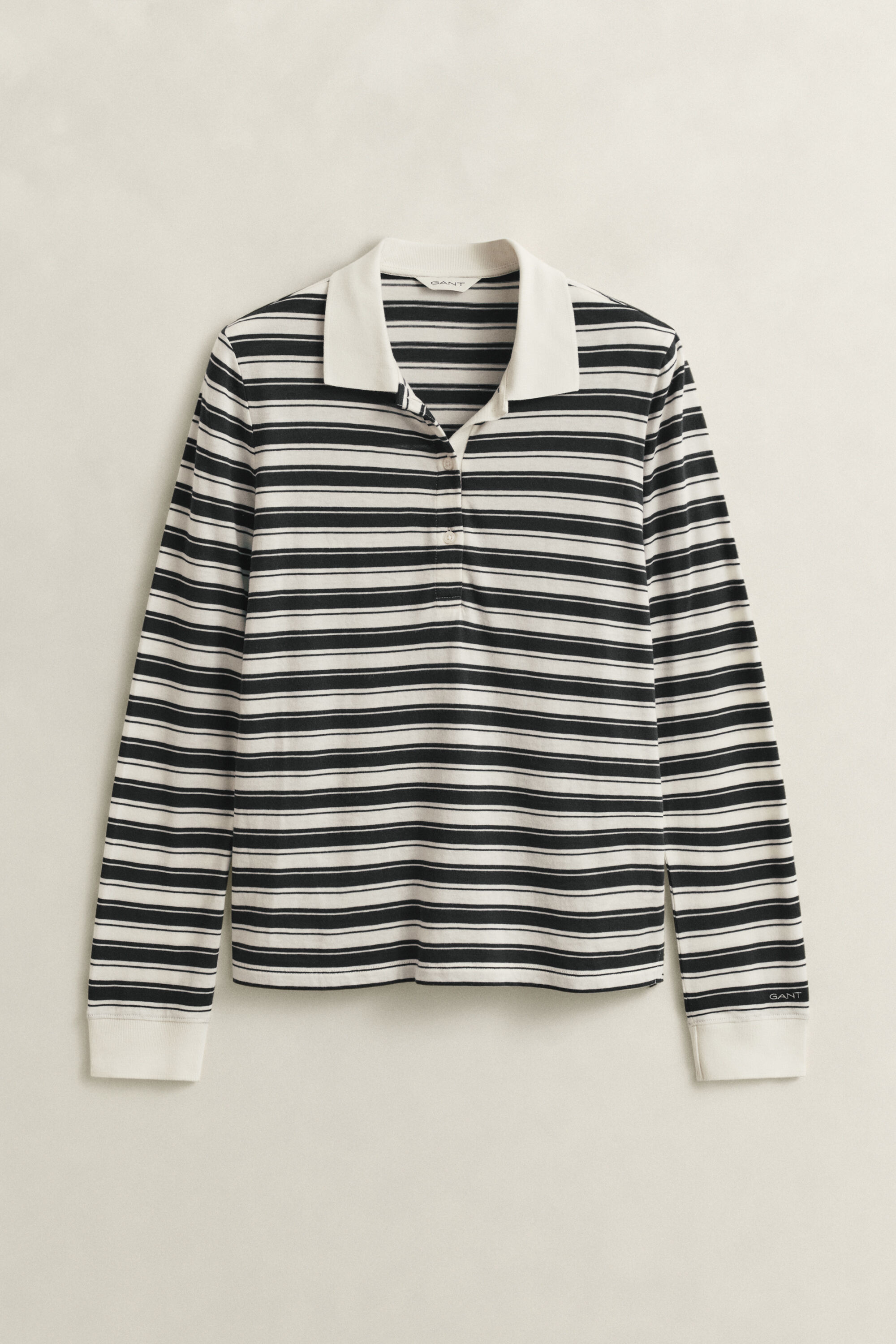 Striped Long Sleeve Polo Shirt