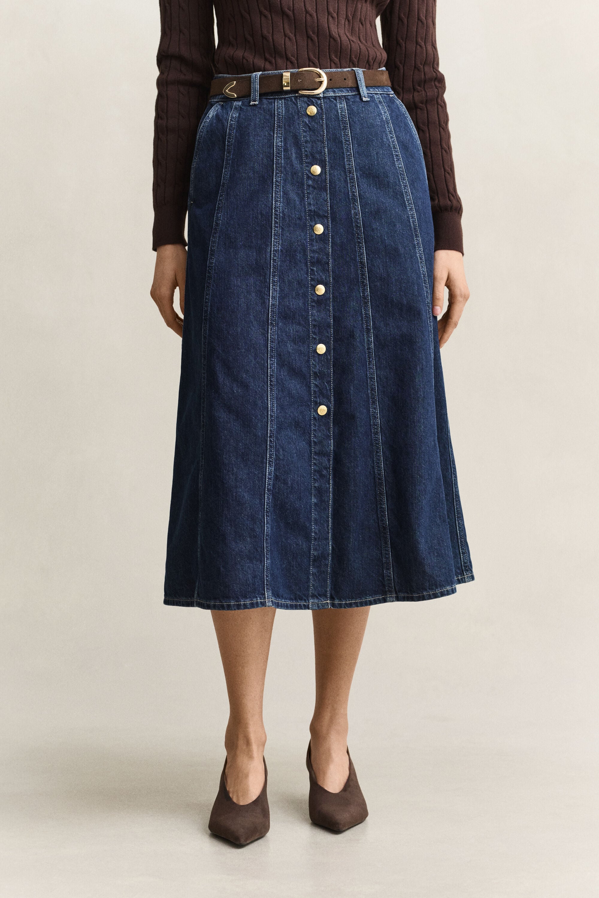Flared Denim Skirt