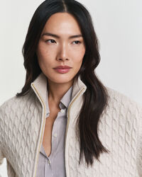 Cable Knit Zip Cardigan