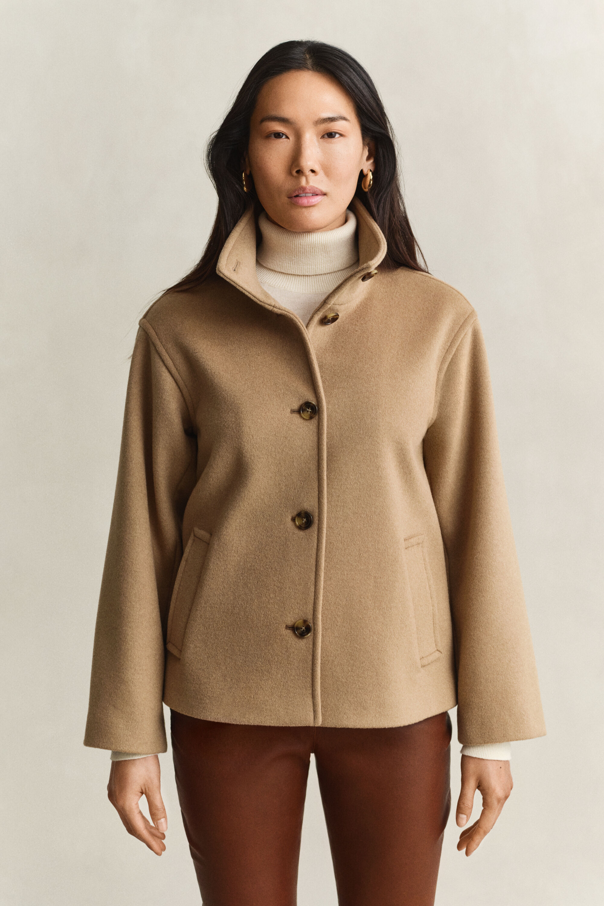 Wool Blend Jacket — WARM KHAKI
