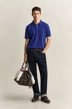 Contrast Piqué Polo Shirt — CRISP BLUE 5