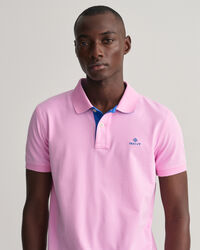 Contrast Collar Piqué Polo Shirt