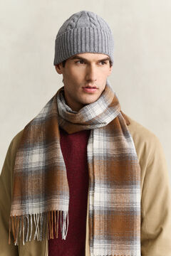 Lambswool Cable Knit Beanie — DARK GREY MELANGE 3