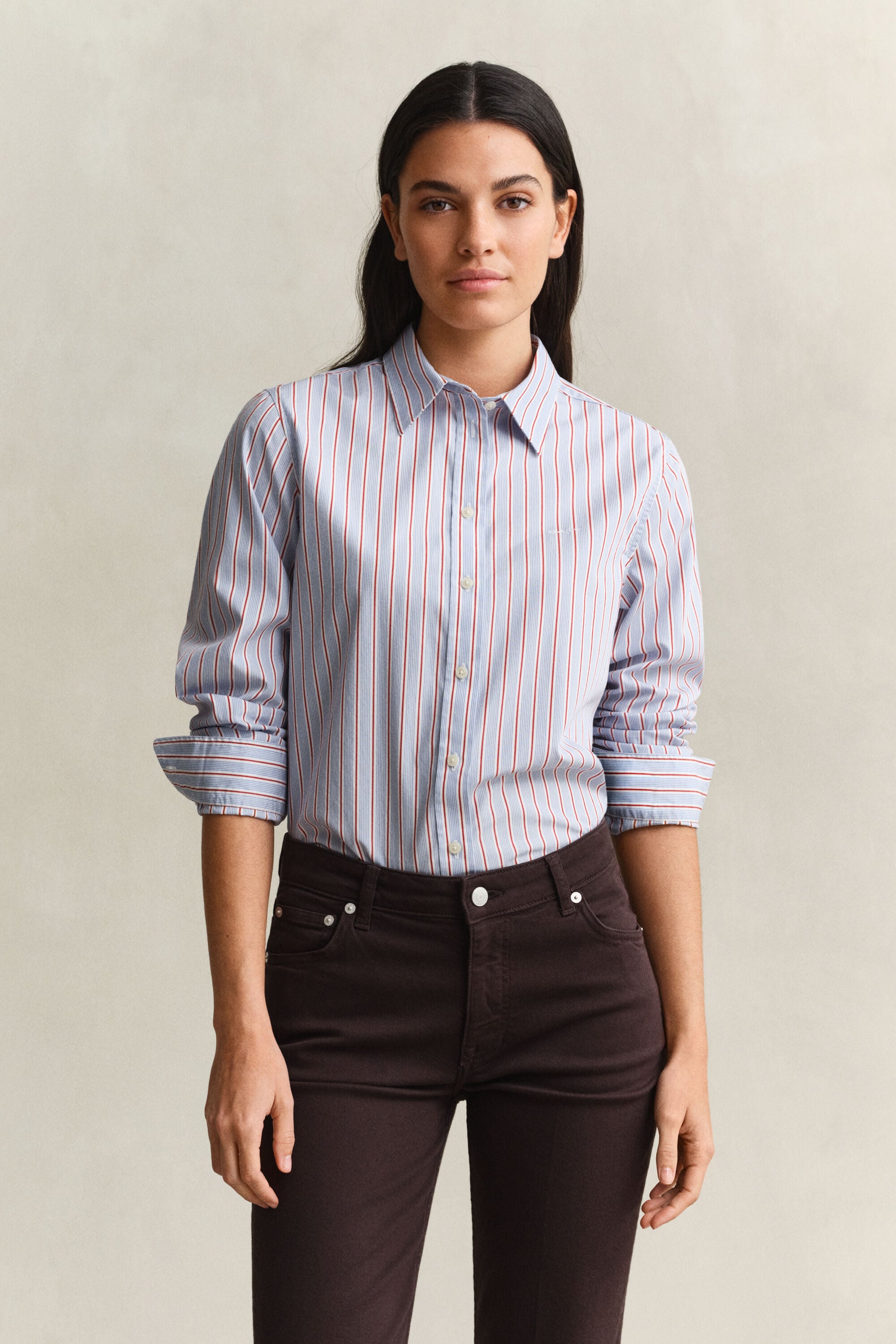 Regular Fit Striped Classic Poplin Shirt