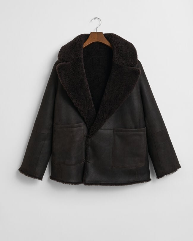 Reversible Shearling Peacoat
