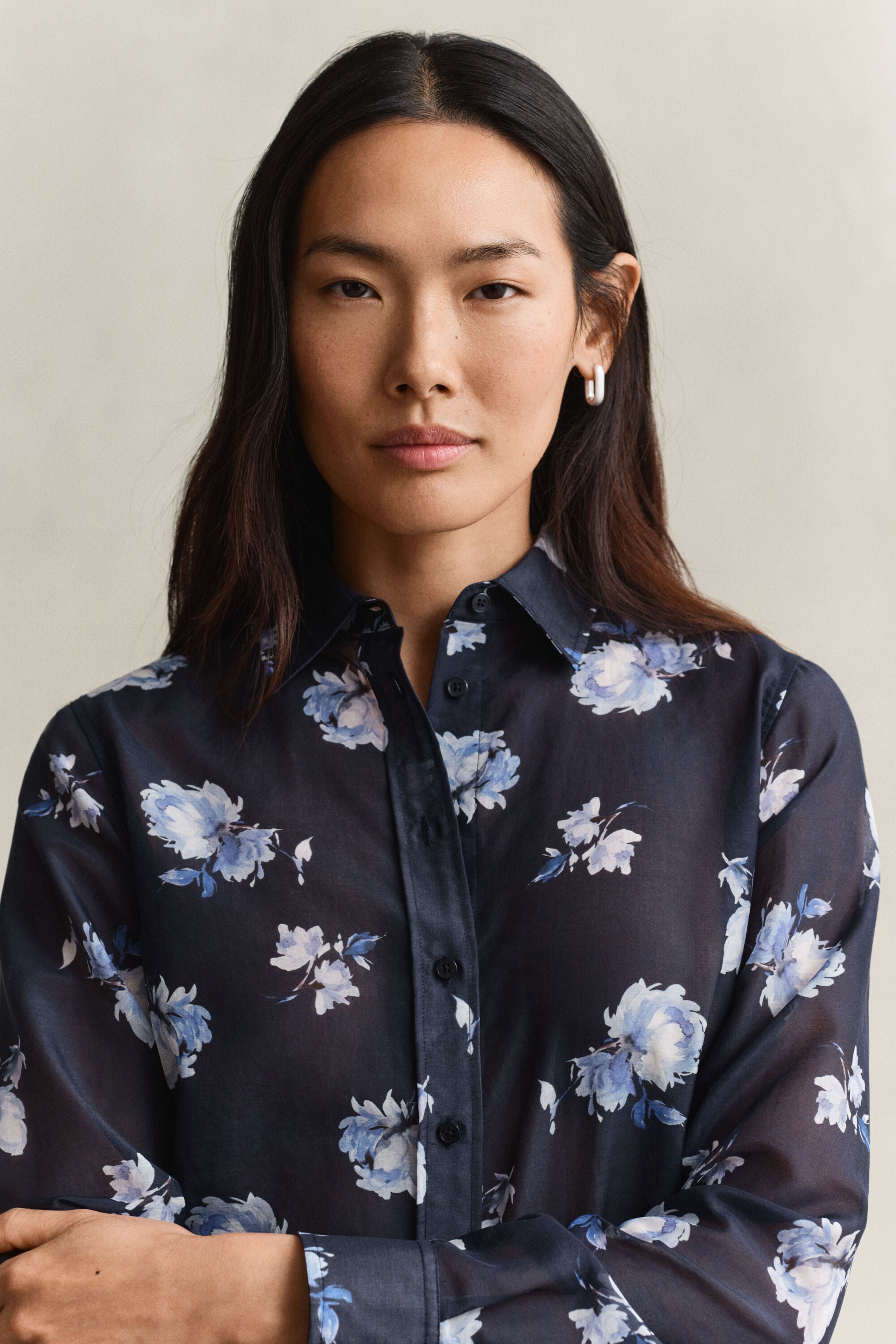 Floral Print Cotton Silk Shirt