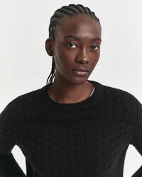 Cashmere Cable Knit Crew Neck Sweater