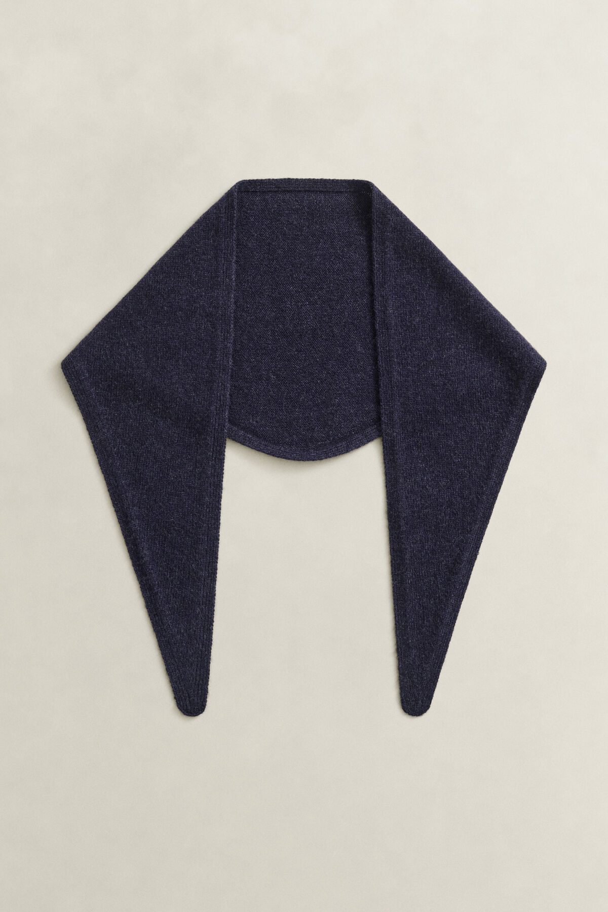 Wool Cashmere Triangle Scarf — EVENING BLUE