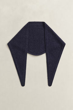Wool Cashmere Triangle Scarf — EVENING BLUE 3