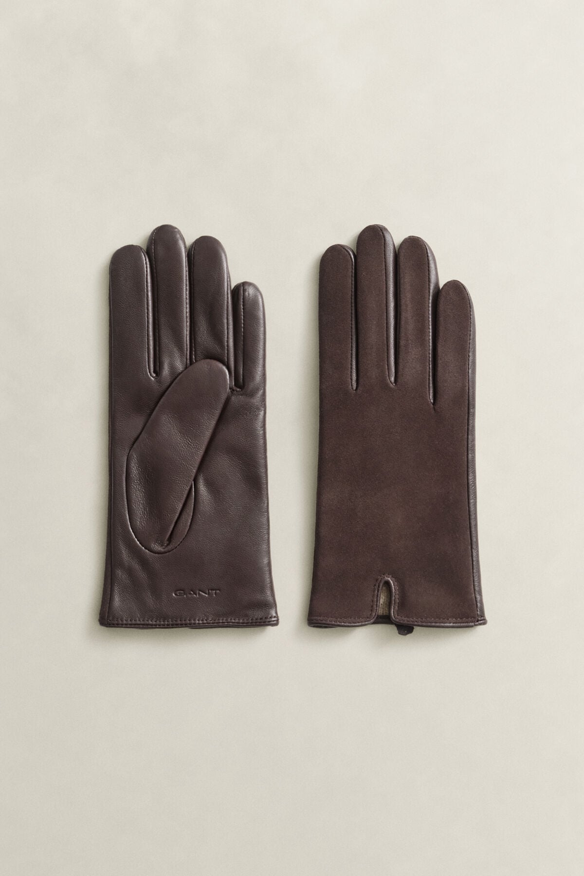 Leather Suede Gloves — DEEP BROWN