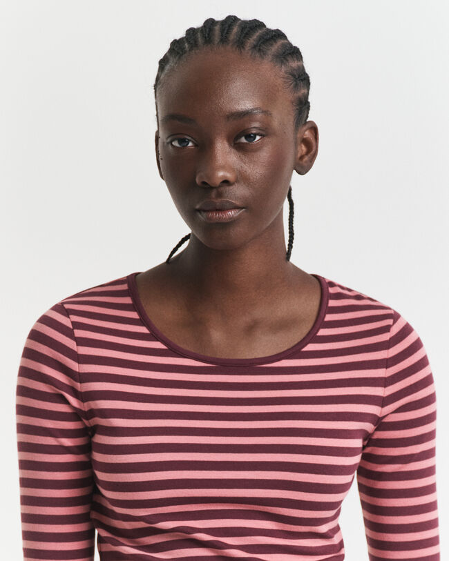 Striped Rib Long Sleeve T-Shirt