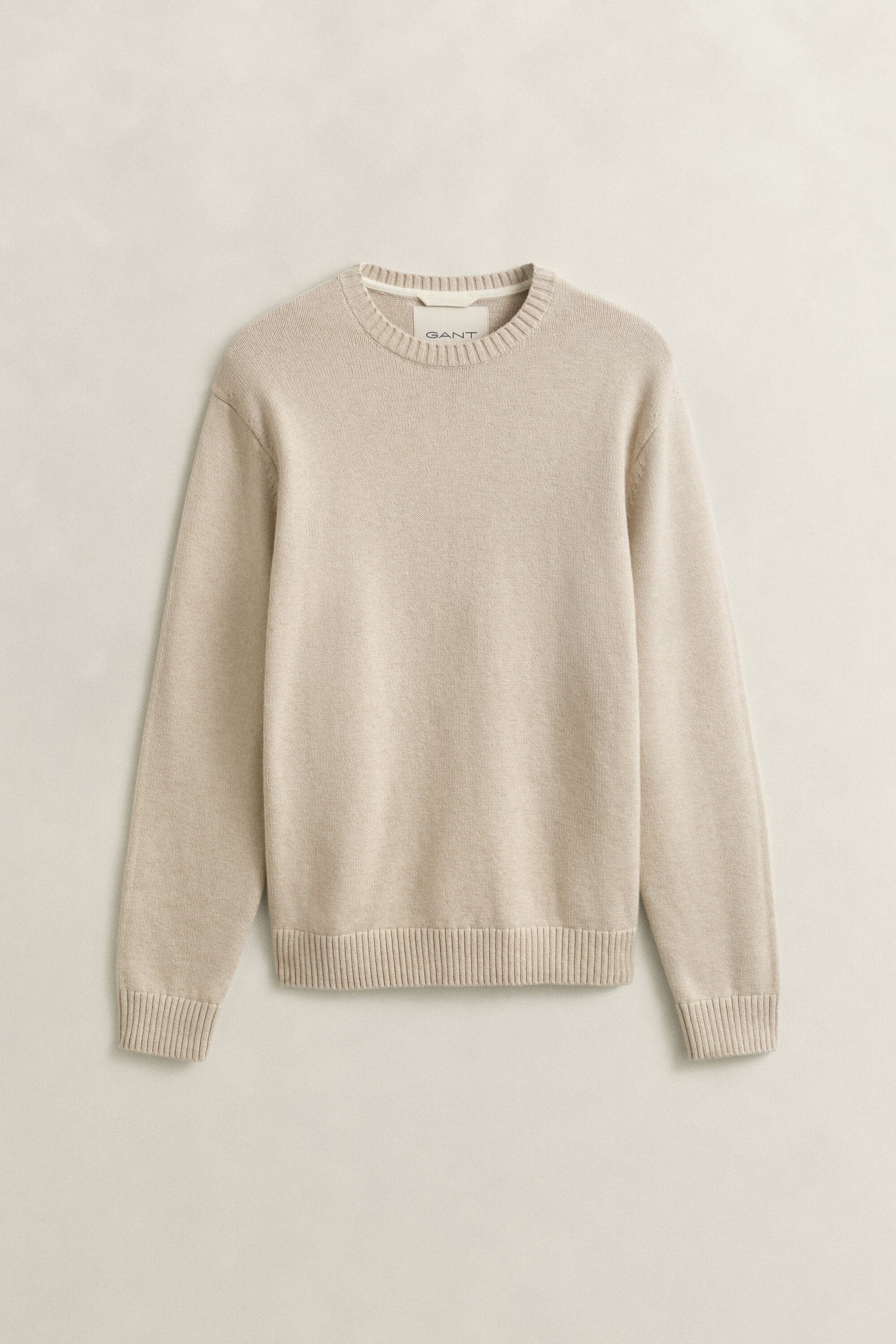 Cotton Blend Crew Neck Sweater